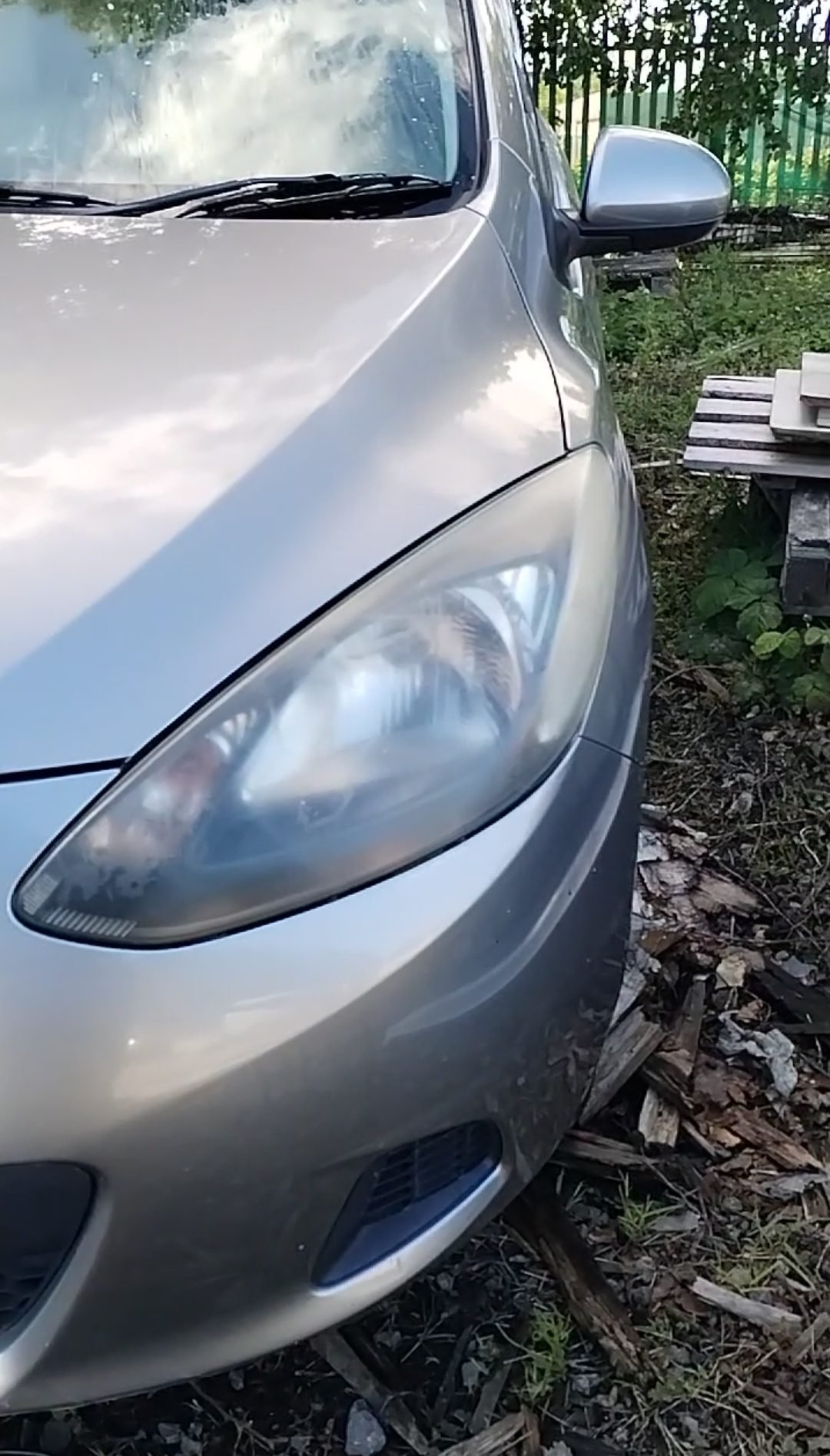 Headlight before restoration